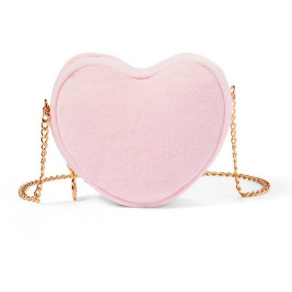 Stoney Clover Lane And Target Pink Terry Cloth Heart Crossbody Pocketbook